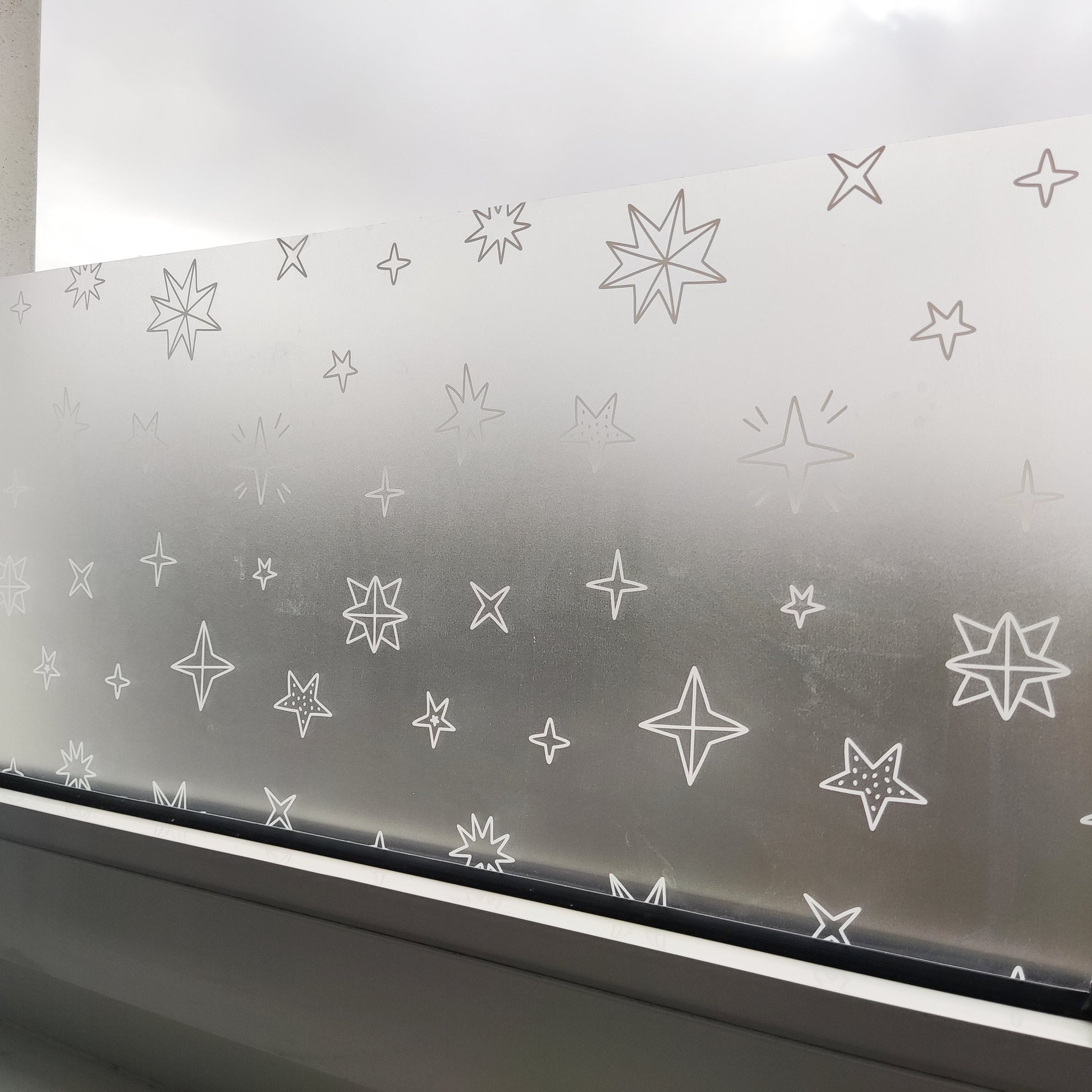 Christmas Snowflakes Doodle Window Privacy Film Sticker Boarder Xmas Decal For Windows Reusable Removable