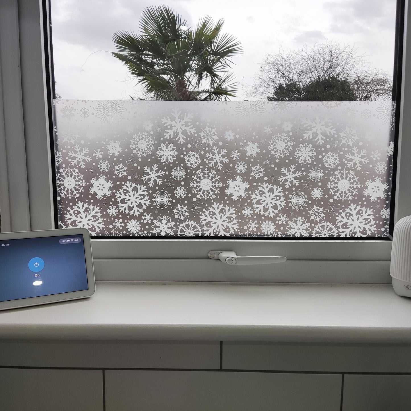 Snowflakes Christmas Window Privacy Film Sticker - Removable & Reusable Frosted Xmas Decal