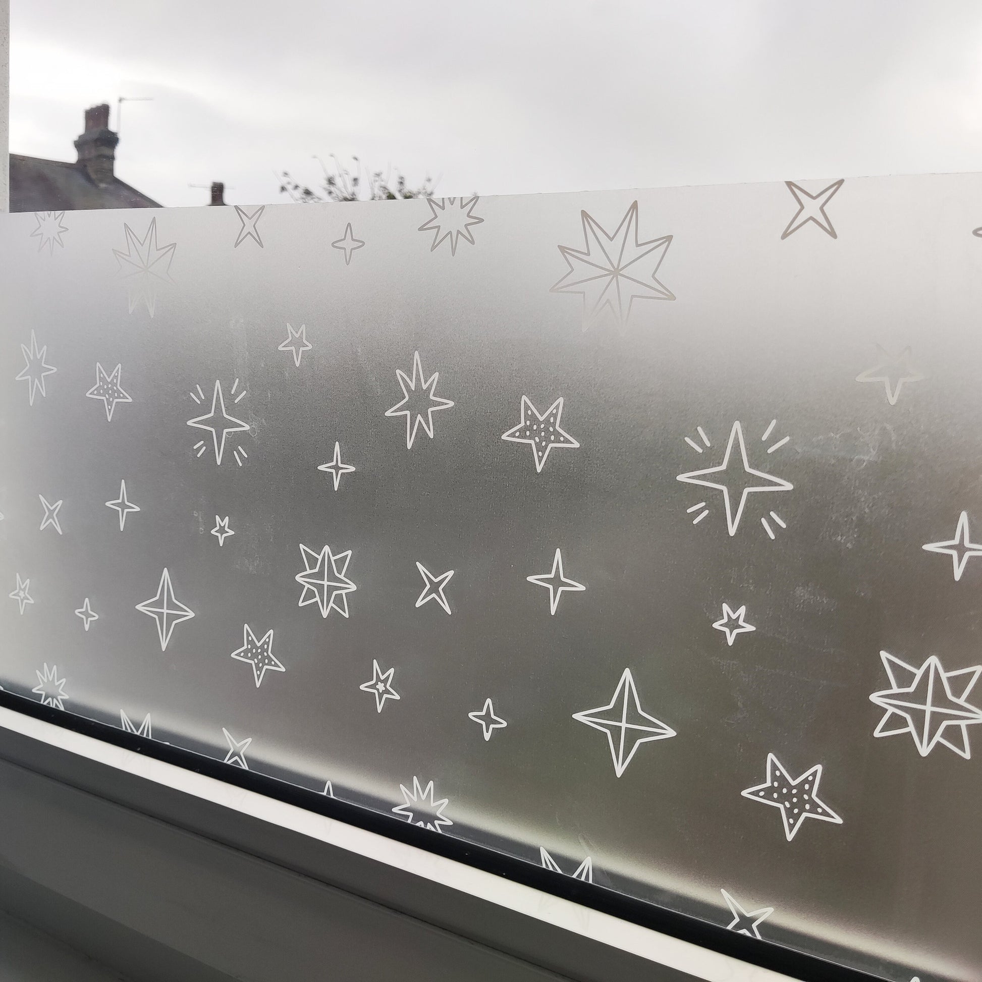 Hand Drawn Snowflakes Christmas Window Privacy Sticker, Christmas Window Decals