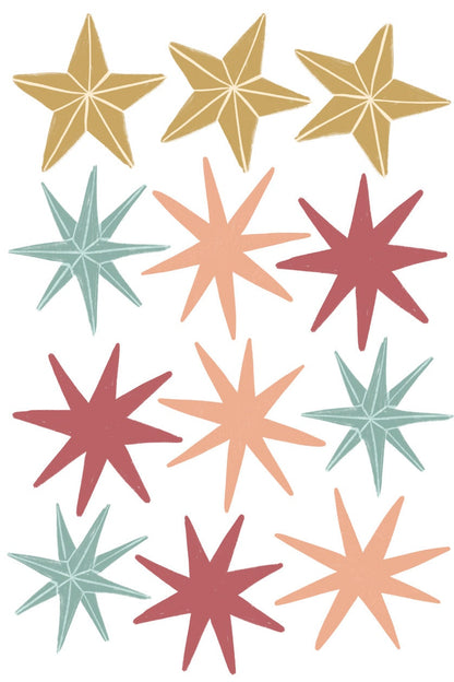 Christmas Window Decorations Stars Decorative Window Stickers Decals