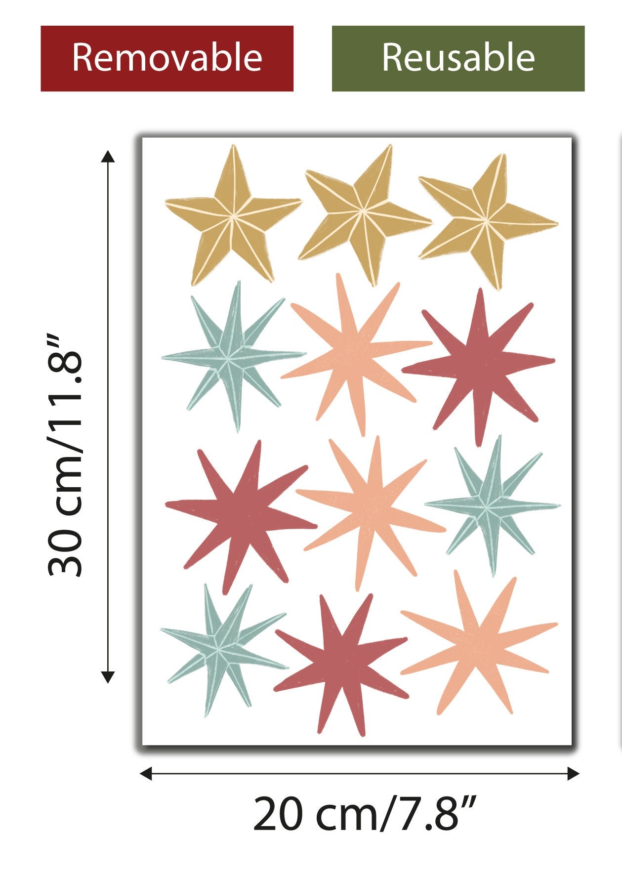 Christmas Window Decorations Stars Decorative Window Stickers Decals