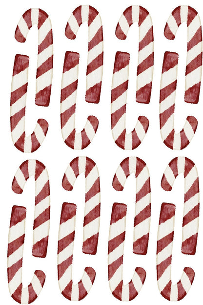 16 Candy Stick Christmas Window Stickers, Candy Cane Window Decals, Christmas Window Decor, Holiday Decor