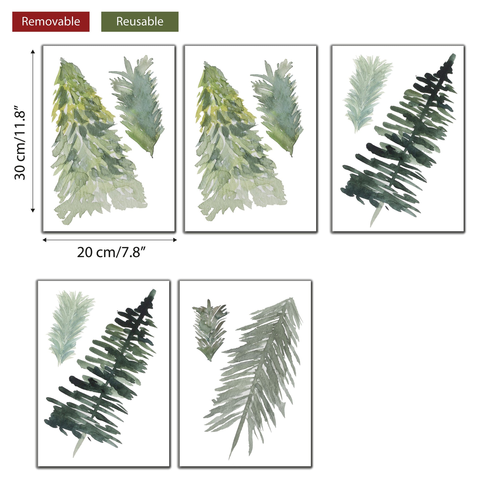 Winter Forst Trees Christmas Window Decals Window Stickers Removable Reusable Holiday Decor