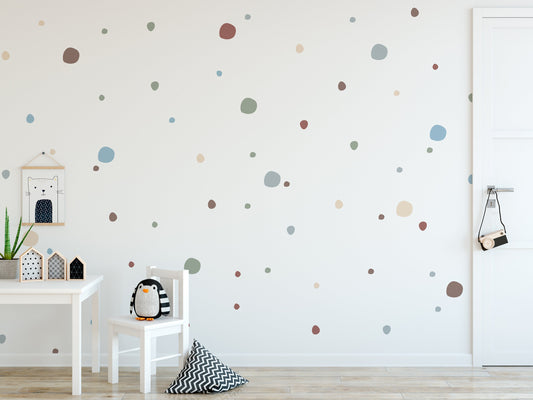 Earth Neutral Polka Dot Wall Stickers Wall Decals For Kids Rooms Children's Nursery Decor Removable 150 Pack