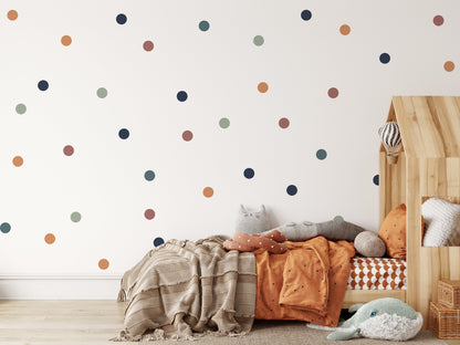 80 Boho Chic Rounded Polka Dot Wall Sticker Decals, Nursery Wall Stickers, Childrens Wall Stickers, Kids Wall Decals