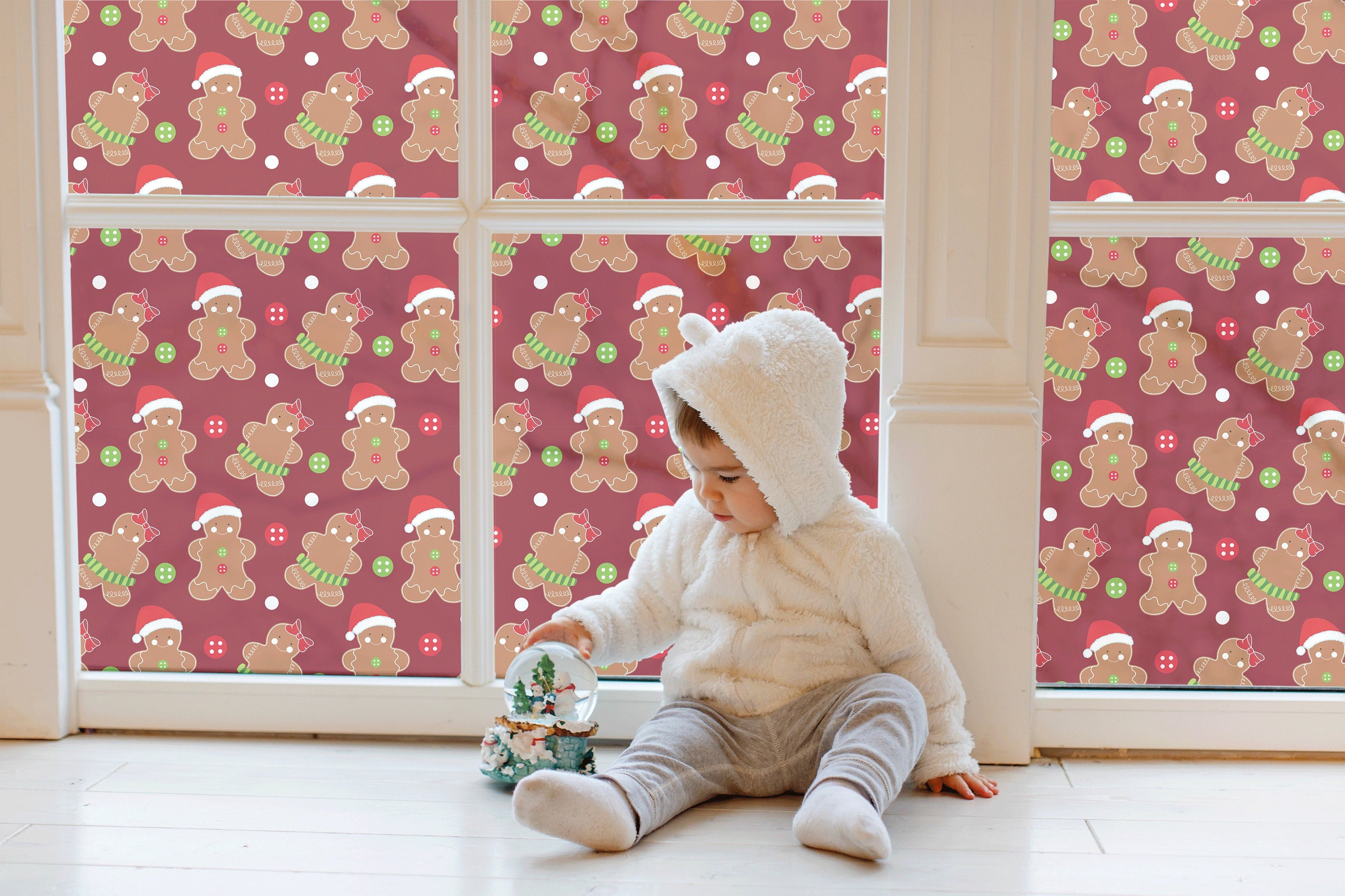 Man Window Sticker Gingerbread Man Christmas Window Stickers Privacy Film