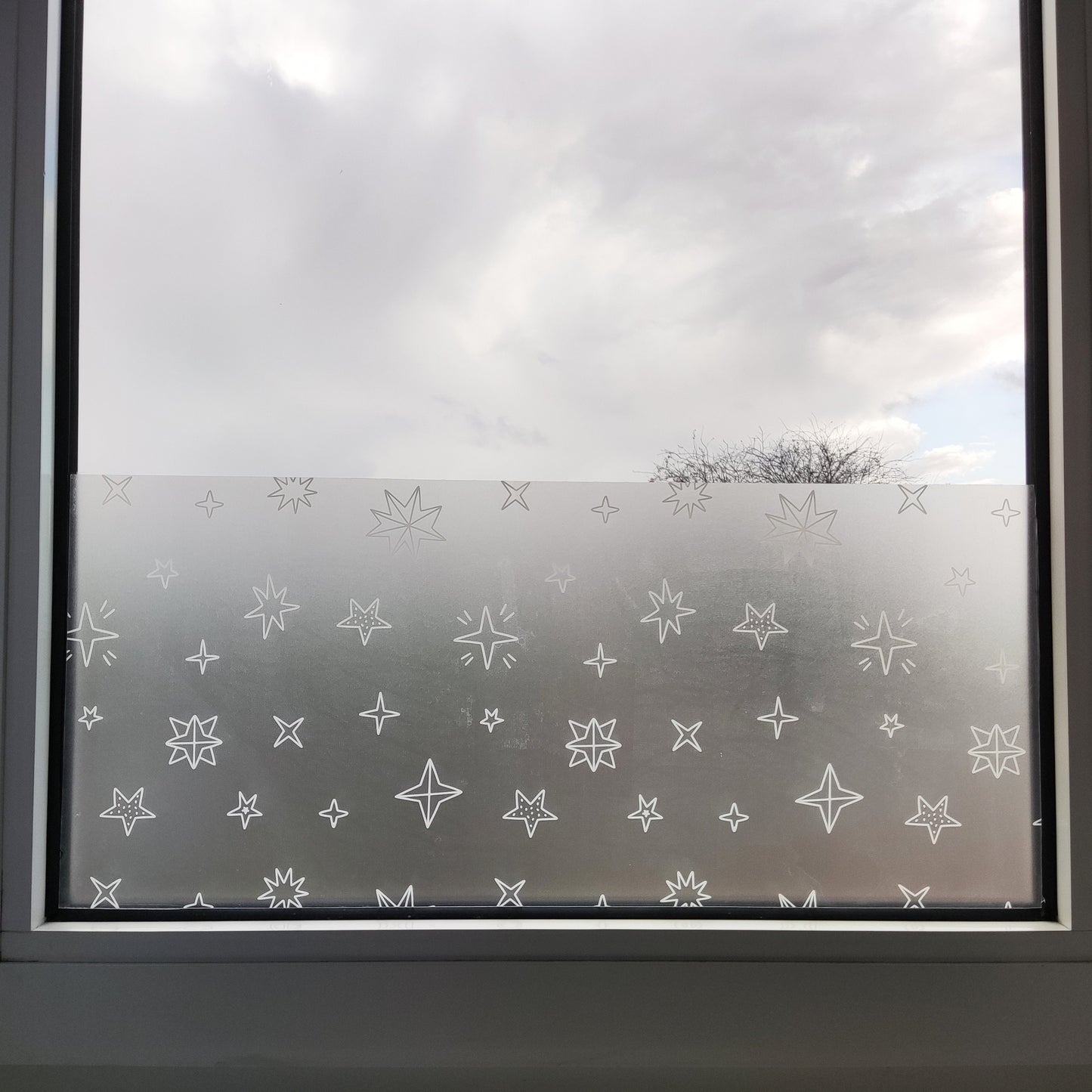 Christmas Snowflakes Doodle Window Privacy Film Sticker Boarder Xmas Decal For Windows Reusable Removable
