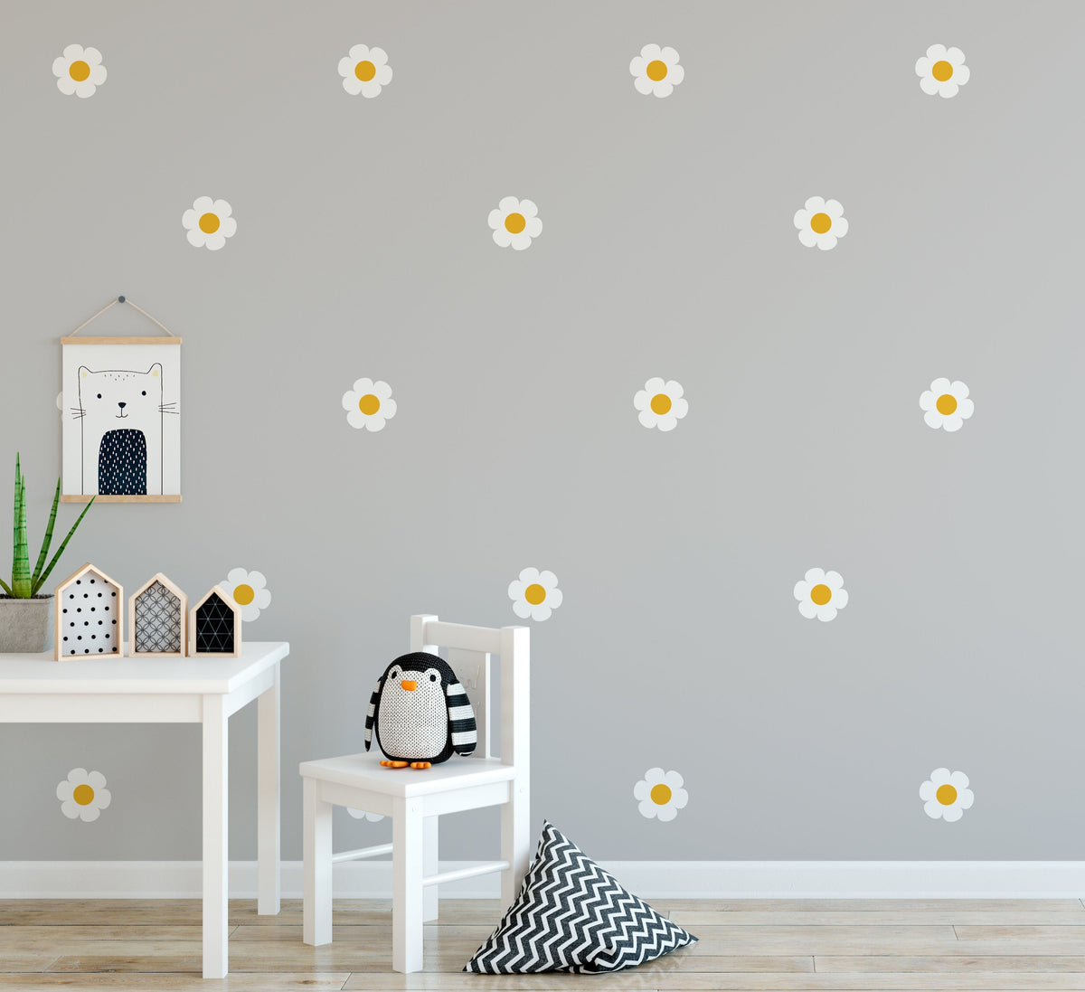 52 Daisy Flowers Floral Wall Stickers For Nursery Kids Rooms Removable Daisies Decals