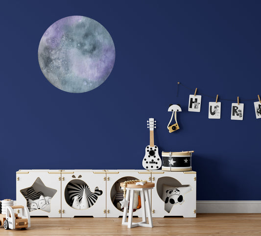 Kids Wall Sticker Moon Wall Decal Purple Celestial Wall Art