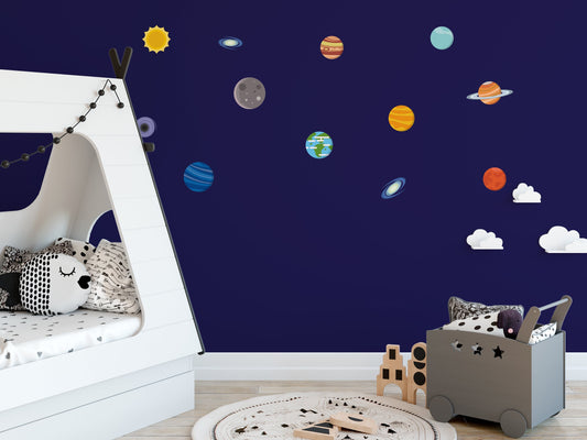 Kids Outer Space Planetsd Wall Sticker Decals