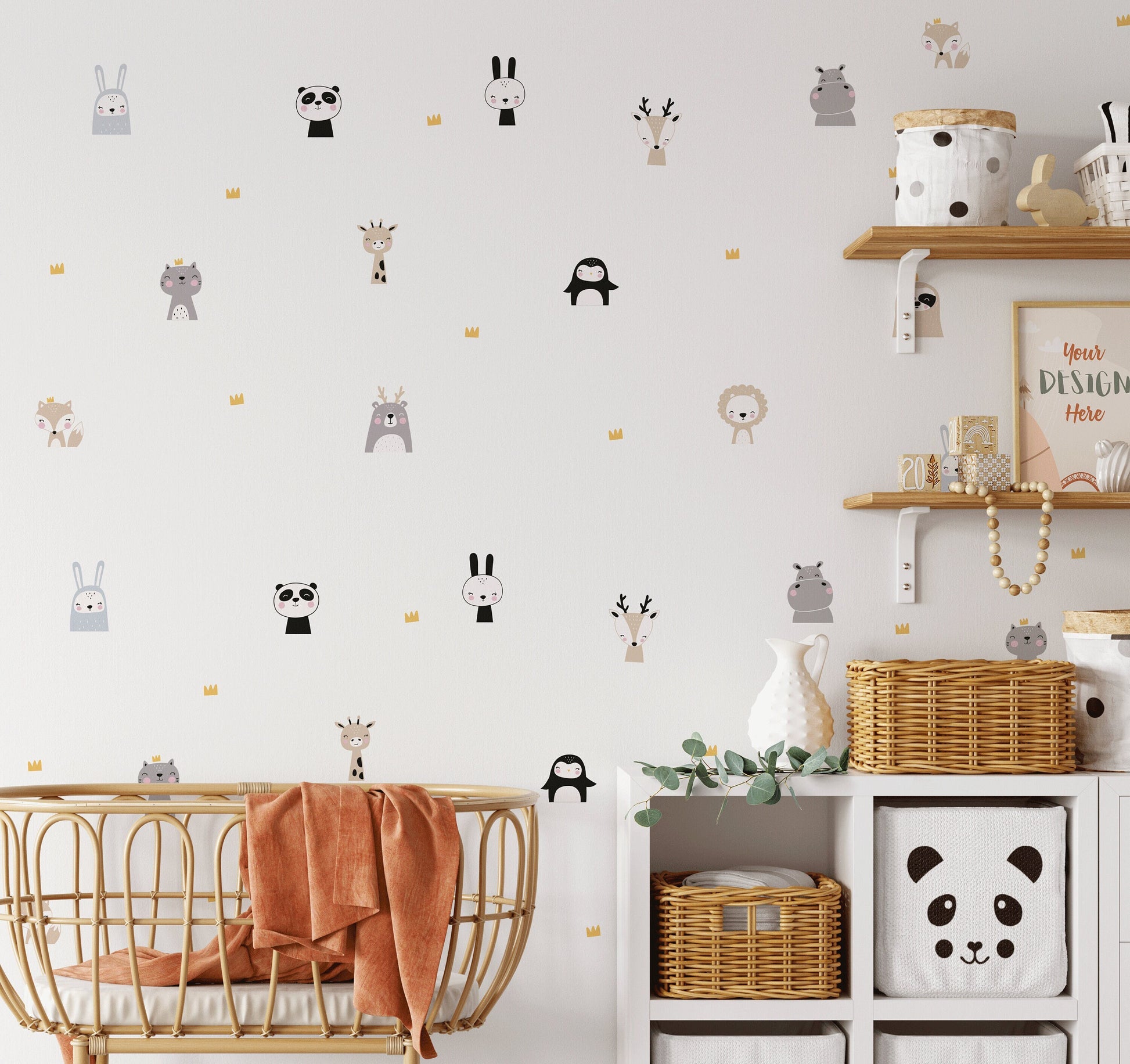 Boho Chic, Cute Animal Wall Stickers, Kids Wall Stickers, Safari Wall Decals, Boho Wall Art Stickers, Animal Wall Art