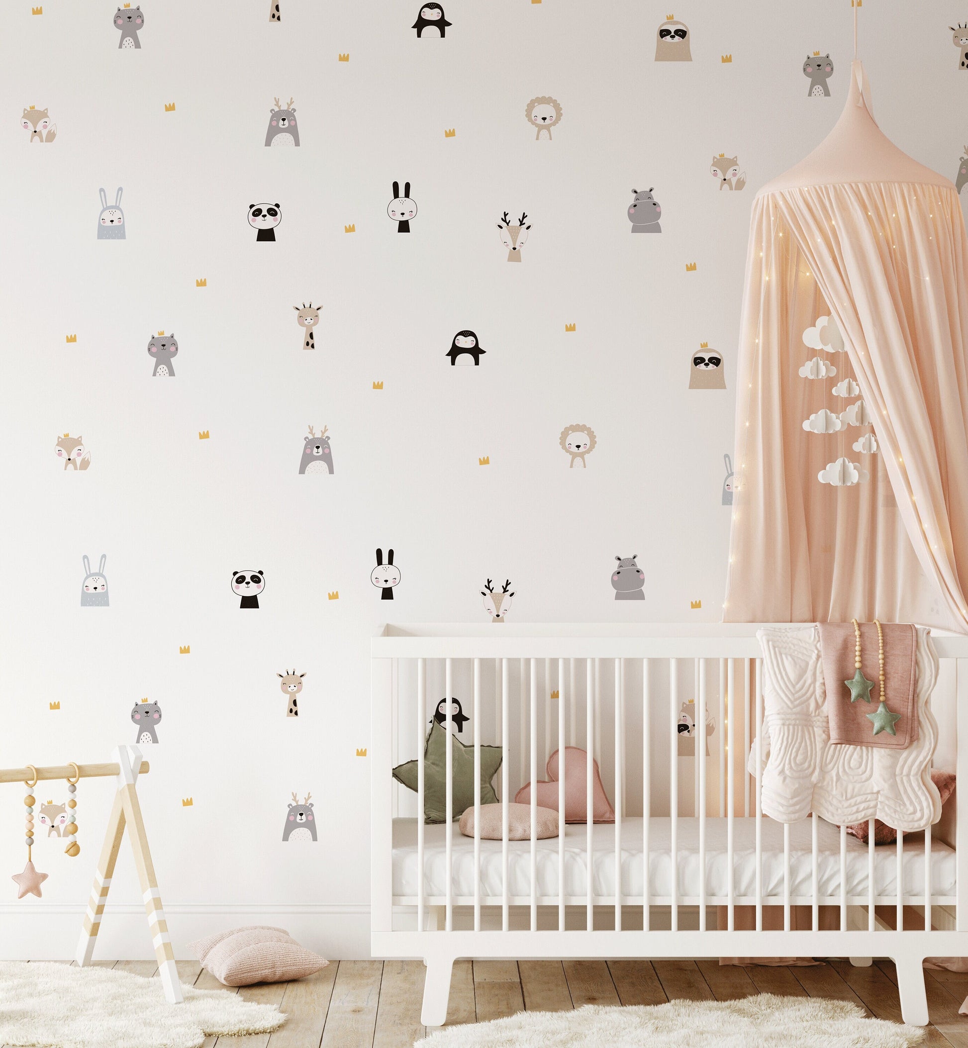 Cute Boho Safair Animal Wall Stickers For Kids Children Nursery