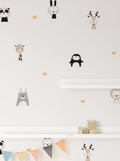 Cute Boho Safair Animal Wall Stickers For Kids Children Nursery