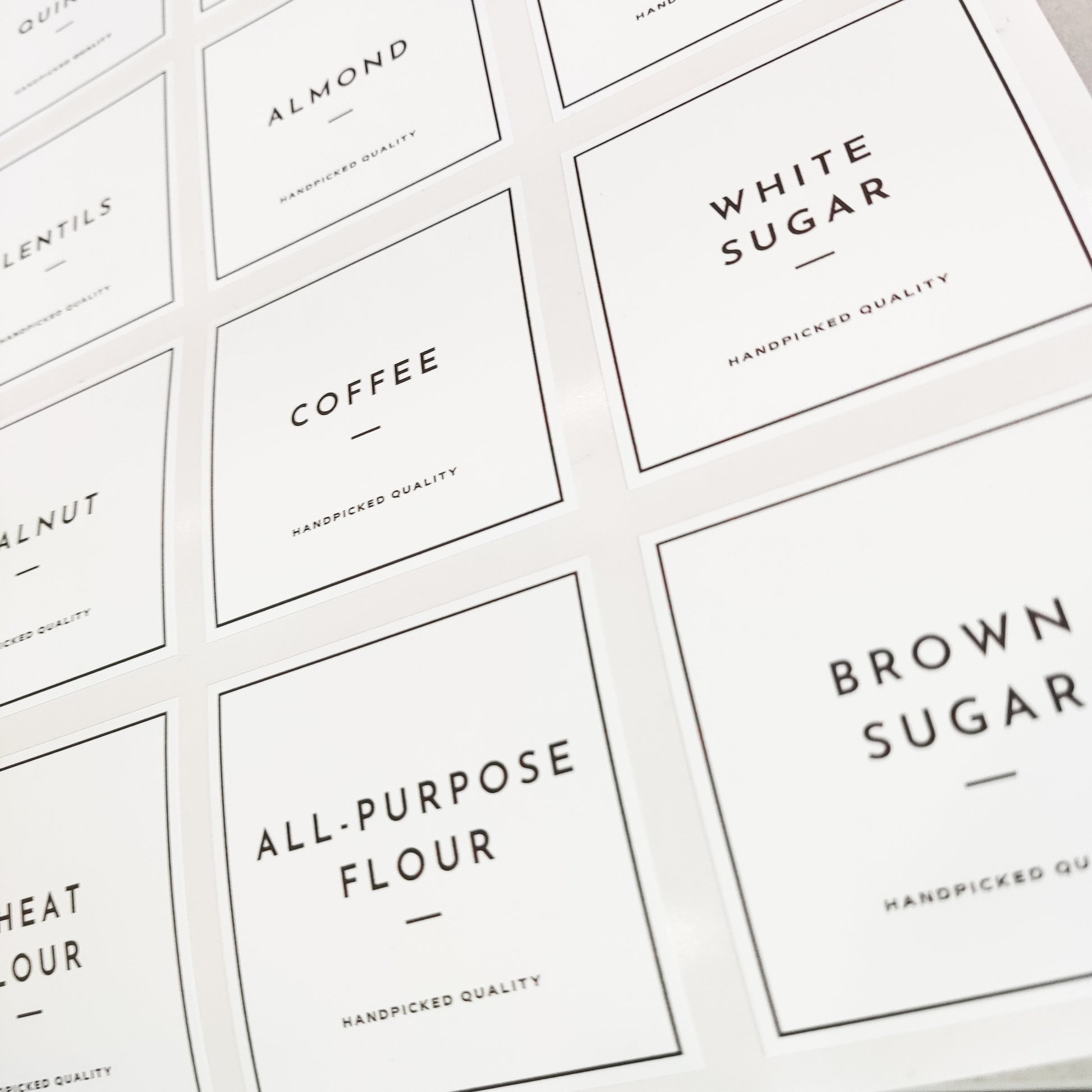 Kitchen Organisation Pantry Labels, Personalised Storage Stickers For Jars, Home Collection, White Modern Pasta Labels, Tea & Coffee Labels