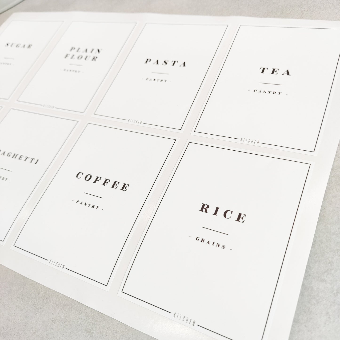 Pantry Labels Stickers For Kitchen Organisation Jars Storage For Tea Coffee Sugar Pasta Rice Spaghetti Flour Waterproof Stickers Home