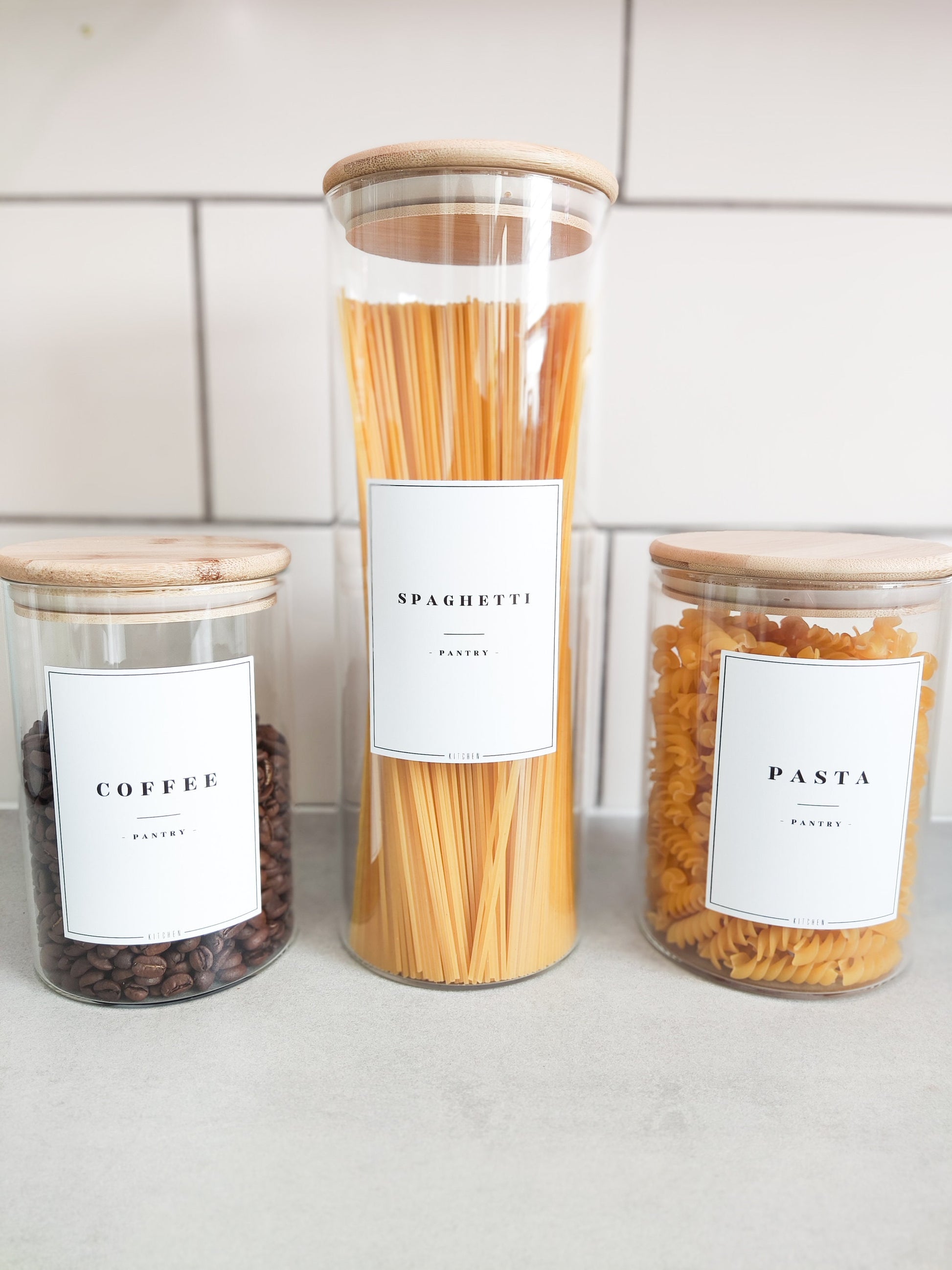Pantry Labels Stickers For Kitchen Organisation Jars Storage For Tea Coffee Sugar Pasta Rice Spaghetti Flour Waterproof Stickers Home