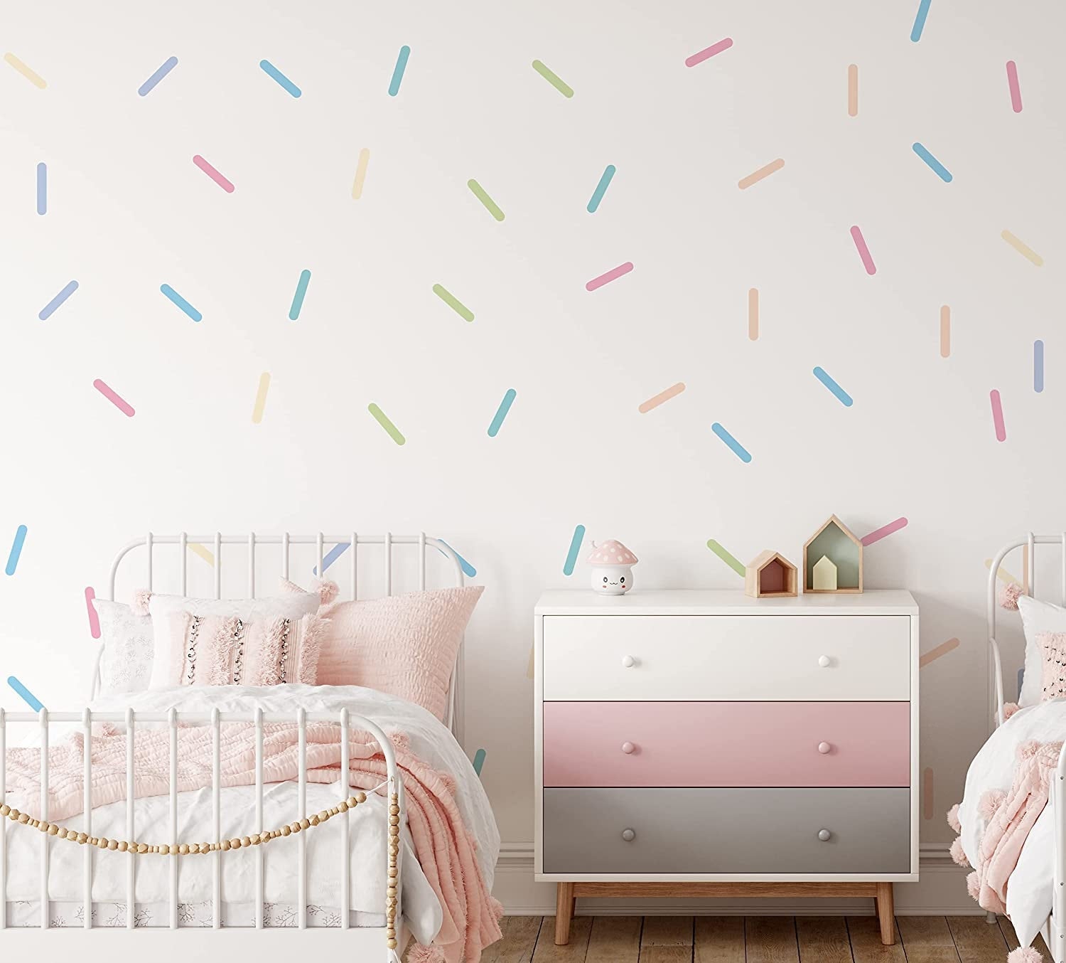 112 Colourful Pastel Pink Blue Yellow Green Wall Removable Wall Stickers For Home & Nursery