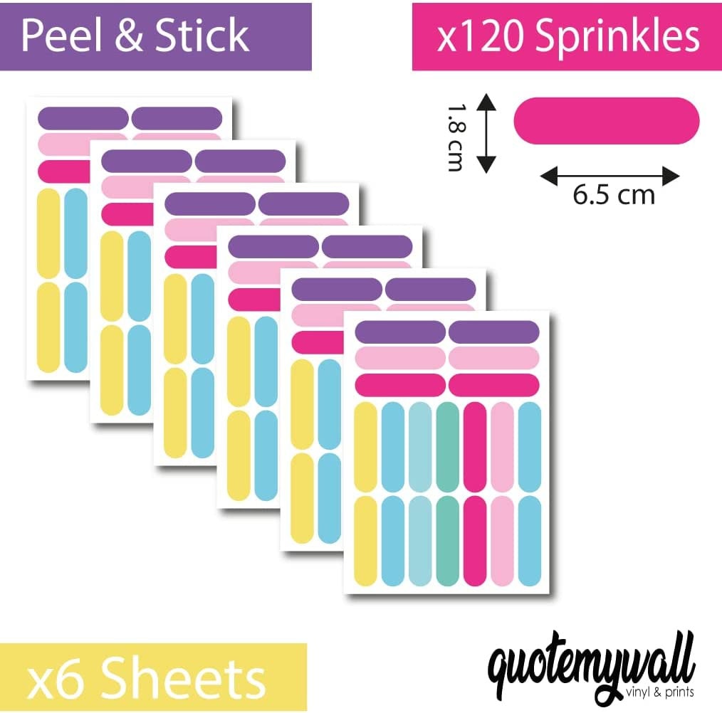 Colourful Sprinkle Wall Stickers, Sprinkle Decals For Kids Bedroom Nursery Boys Girls Confetti Stickers