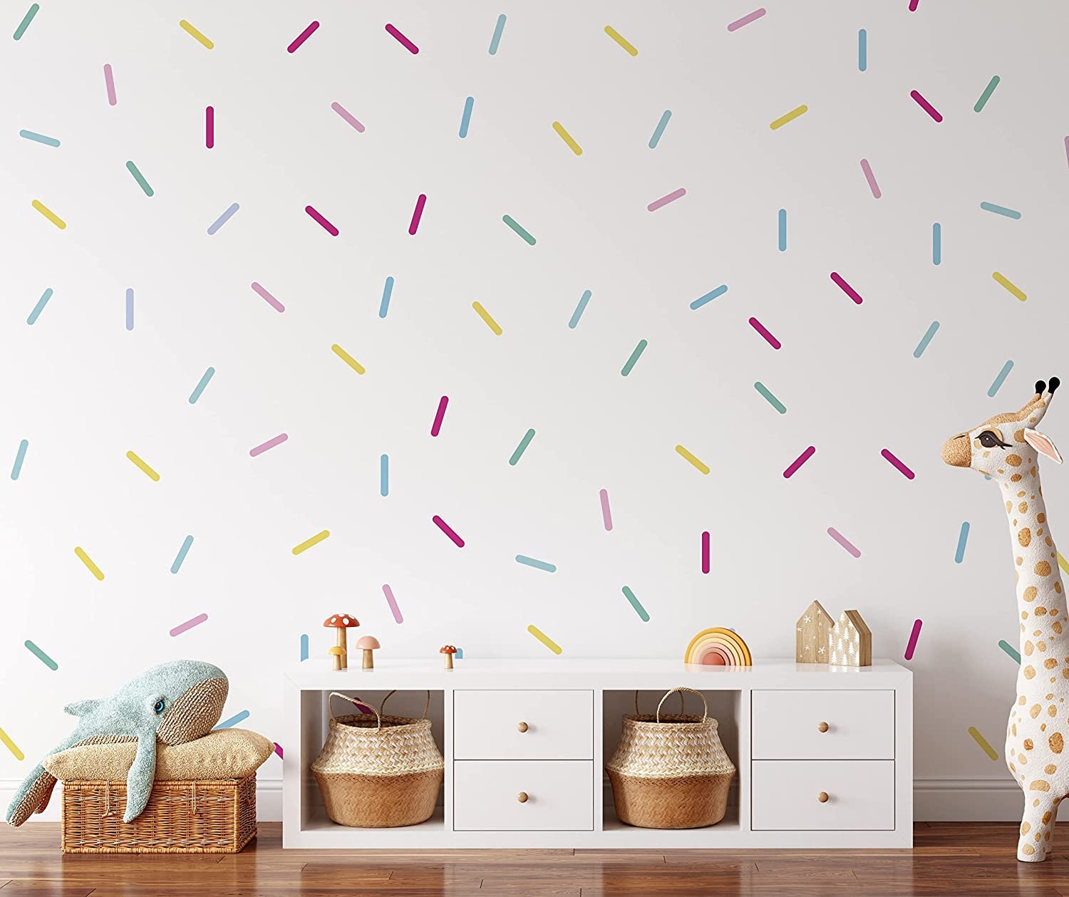 Colourful Sprinkle Wall Stickers, Sprinkle Decals For Kids Bedroom Nursery Boys Girls Confetti Stickers
