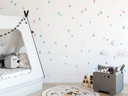 Children's Wall Stickers | Pastel Triangle Peel And Stick Removable Wall Stickers Decals