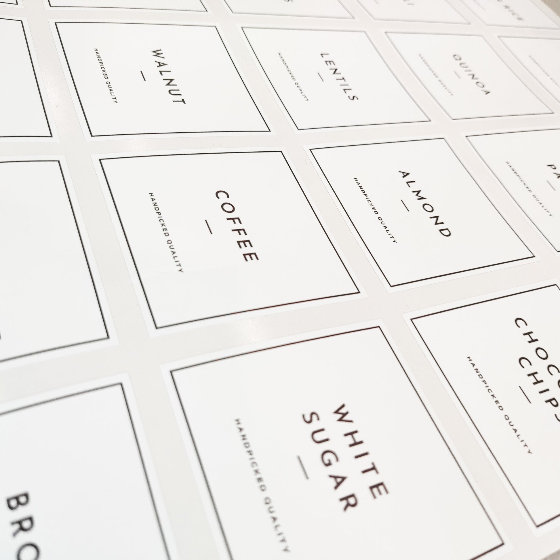 Kitchen Organisation Pantry Labels, Personalised Storage Stickers For Jars, Home Collection, White Modern Pasta Labels, Tea & Coffee Labels