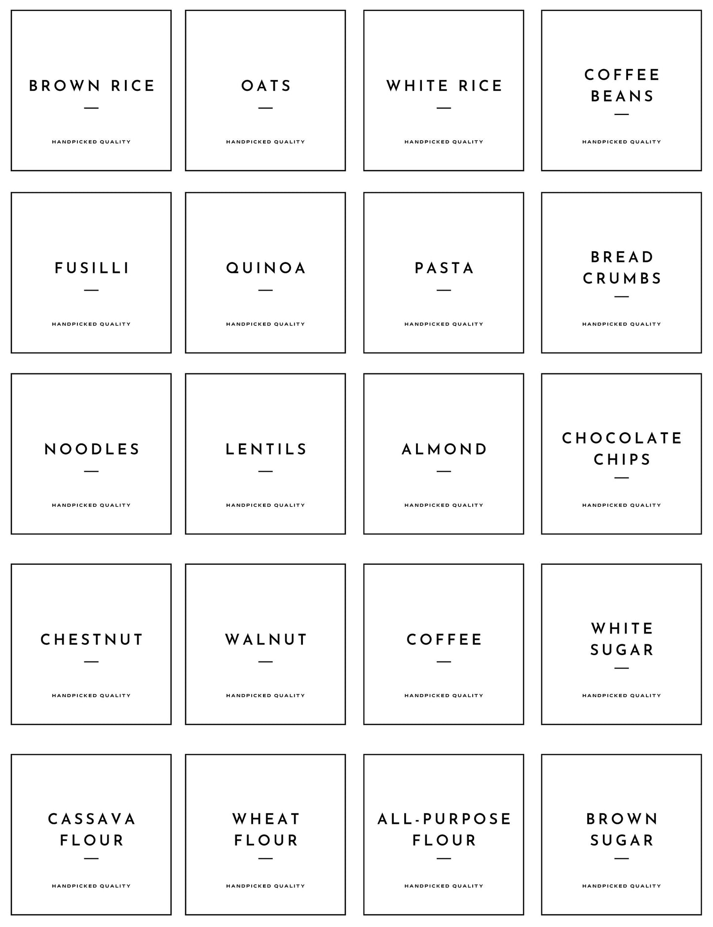 Kitchen Organisation Pantry Labels, Personalised Storage Stickers For Jars, Home Collection, White Modern Pasta Labels, Tea & Coffee Labels
