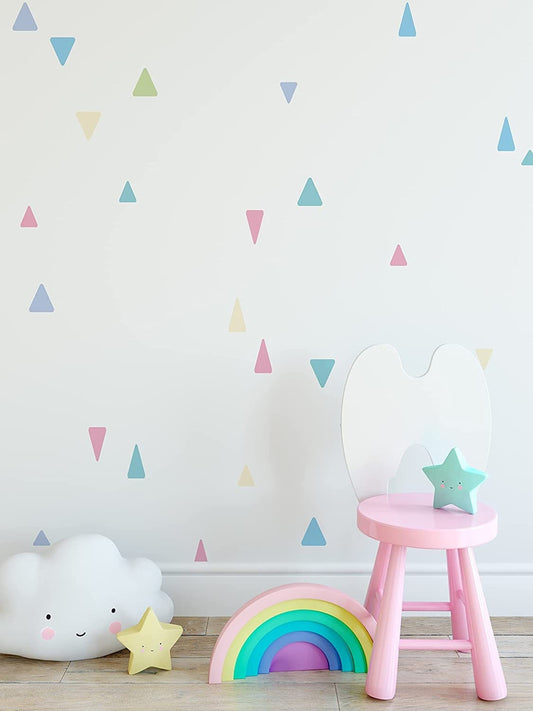 Children's Wall Stickers | Pastel Triangle Peel And Stick Removable Wall Stickers Decals