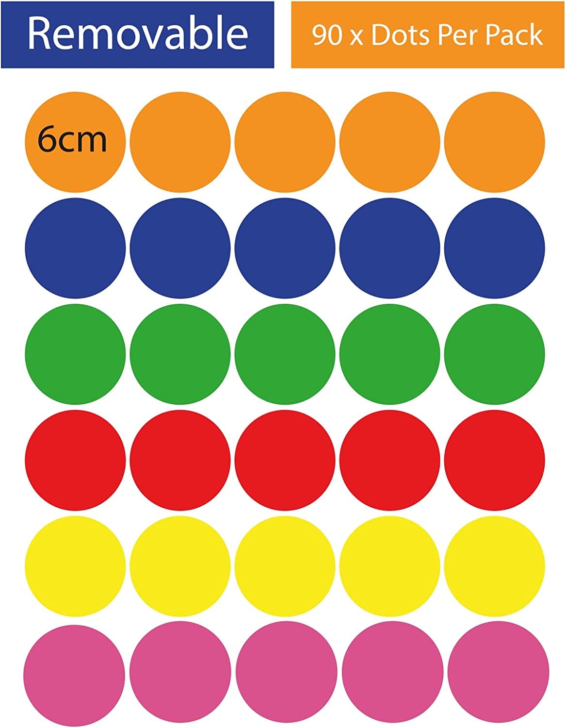 Colourful Polka Dot Wall Stickers | Wall Decals For Kids Rainbow Multi Colour Wall Decor