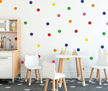 Colourful Polka Dot Wall Stickers | Wall Decals For Kids Rainbow Multi Colour Wall Decor
