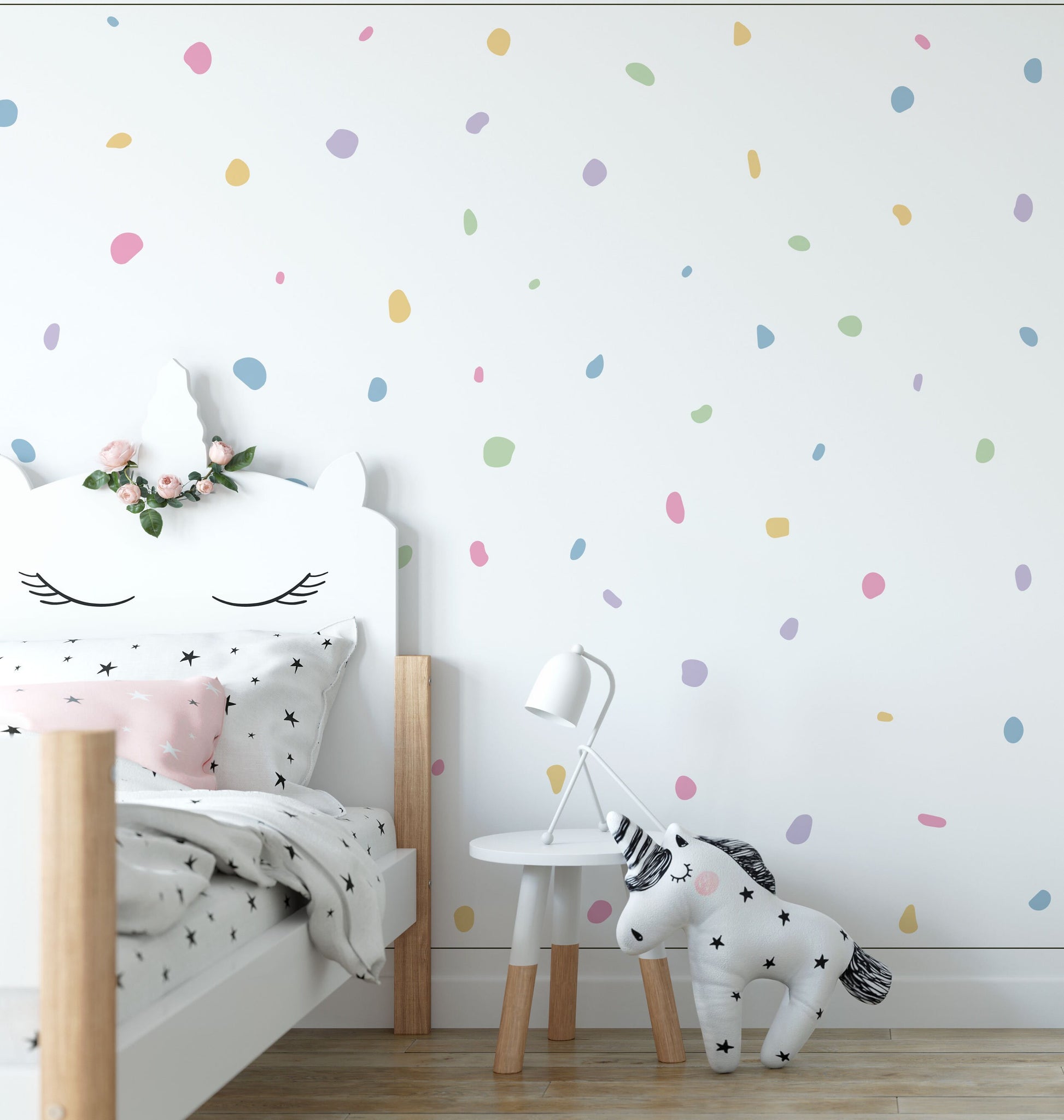 Pastel Colour Wall Sticker Decals For Kids Rooms And Nursery Childrens Bedroom Removable Wall Art