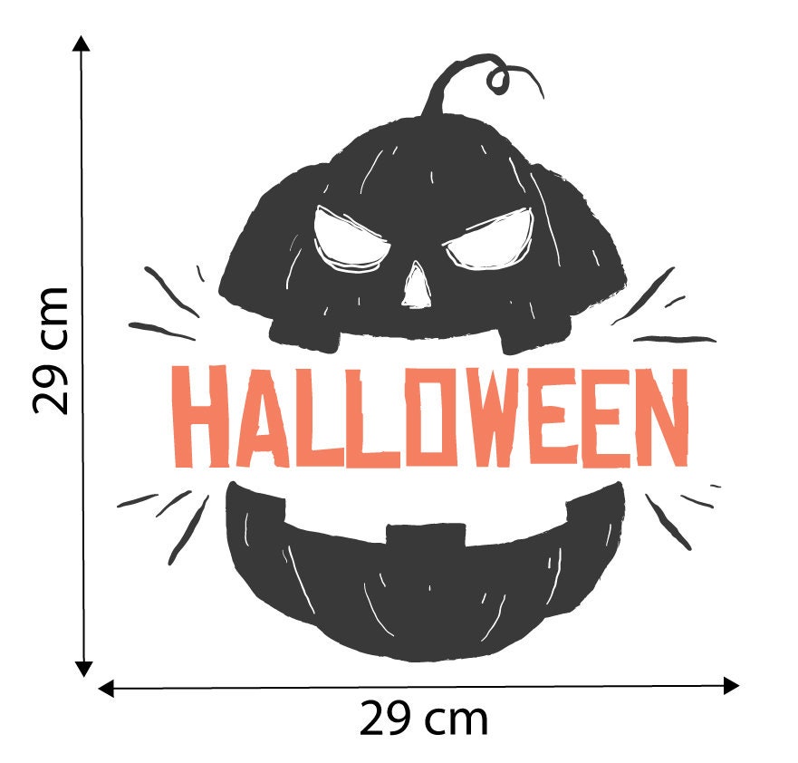 Halloween Text Pumpkin Mouth Window Sticker Decal Removable Cling Halloween Decorations