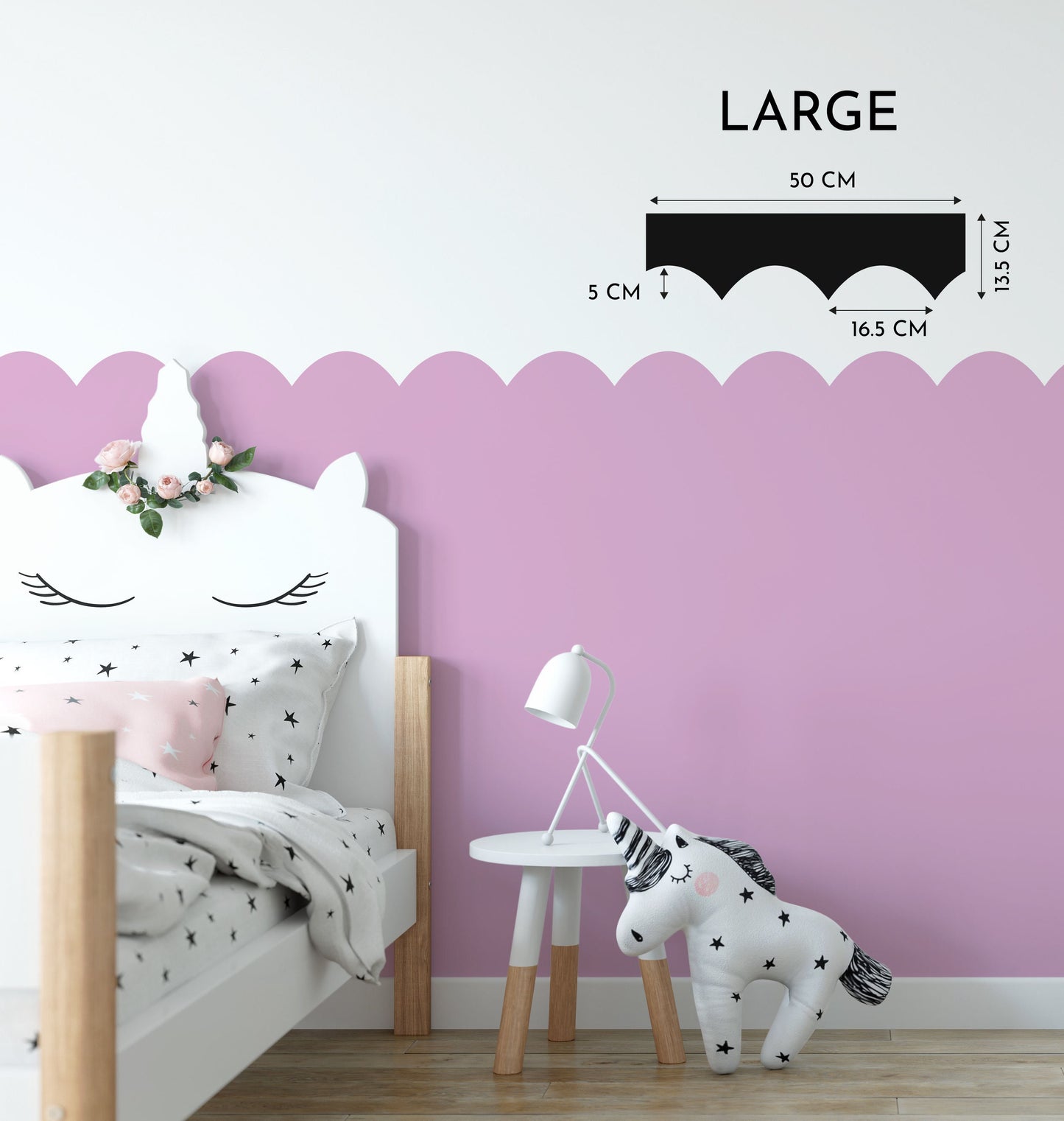 Arch Scallops Wall Stencils For Painting | Stencils For Walls | Nursery Room Paint Stencil Decor Boys Girls Kids Bedroom