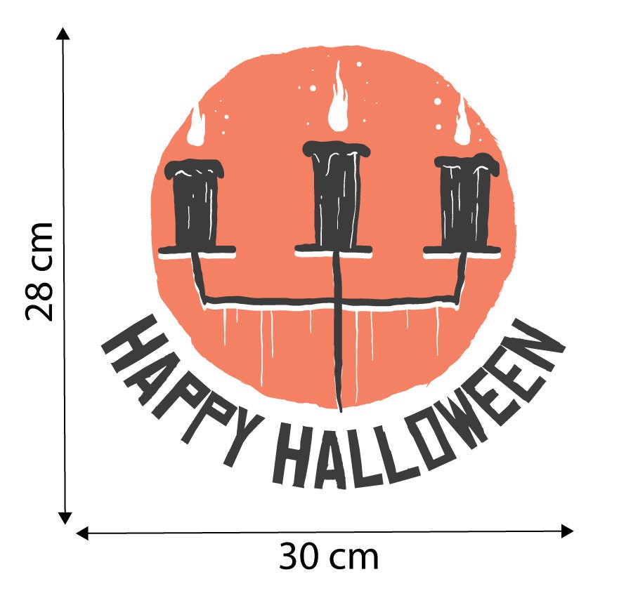 Happy Halloween Spooky Candles Window Sticker Decal Halloween Decorations Party Home Office Shop Front