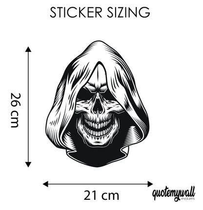 Hooded Skull Skeleton Scary Halloween Window Sticker Decal For Parties Decorations For Halloween