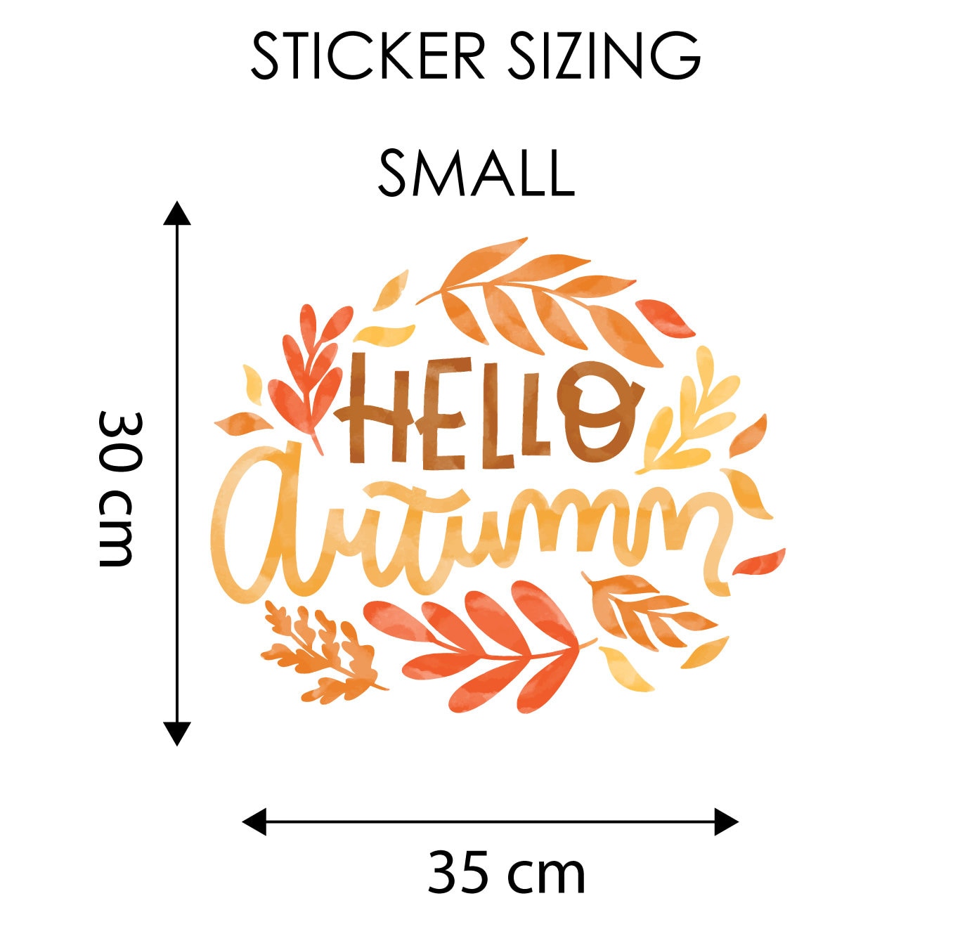 Hello Autumn Window Sticker, Autumnal Foliage Leaves Window Decal, Halloween Decoration, Halloween Window Stickers