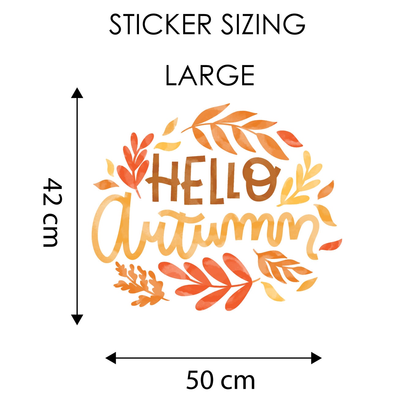 Hello Autumn Window Sticker, Autumnal Foliage Leaves Window Decal, Halloween Decoration, Halloween Window Stickers