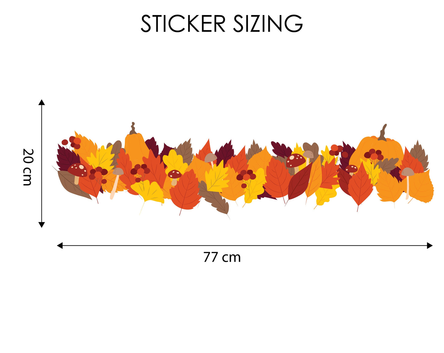 Autumnal Leaves Boarder Window Decal Sticker, Autumn Window Stickers For Home Shop Window, Halloween Stickers, Foliage Decoration
