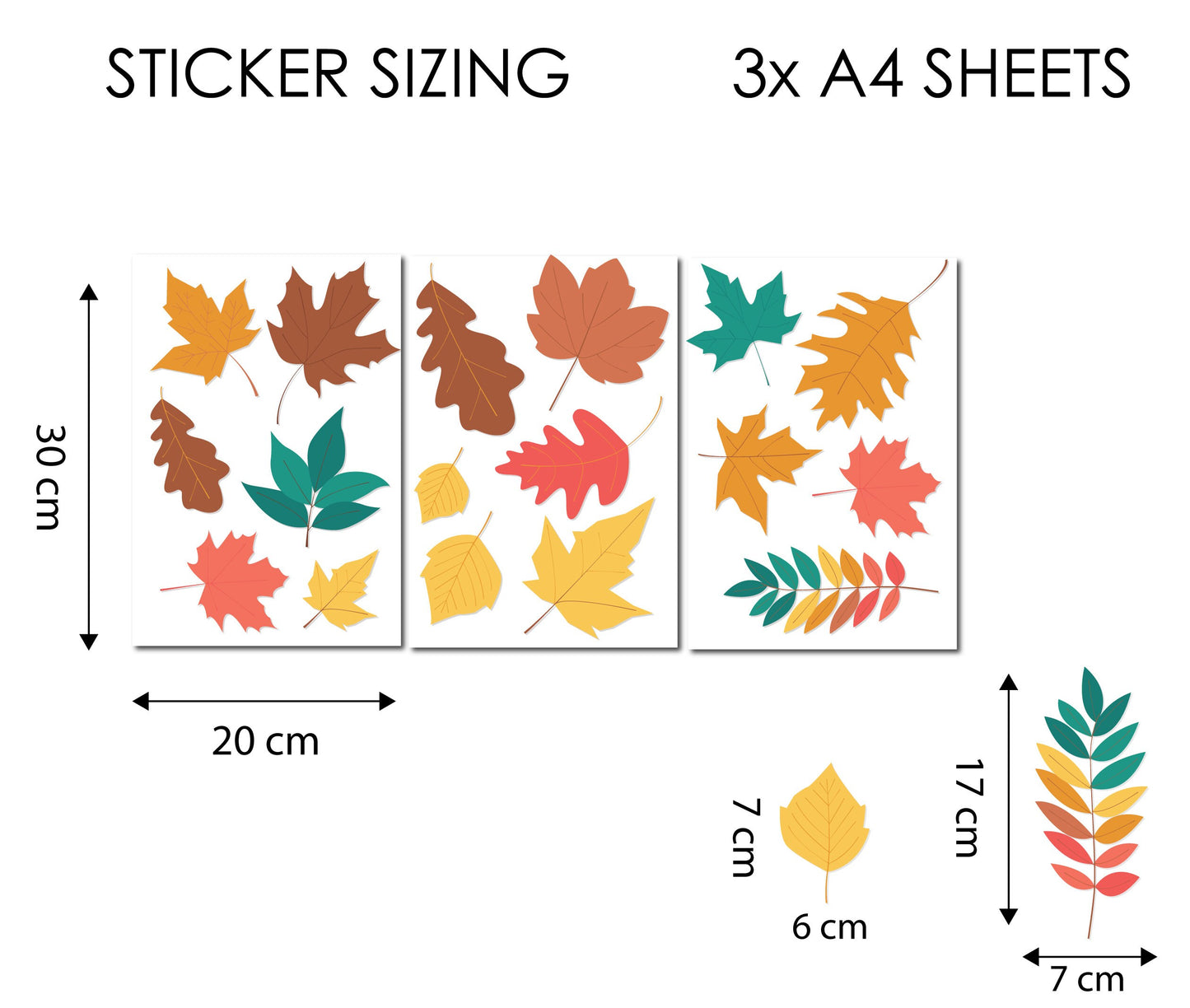 Autumn Colour Falling Leaves Window Stickers, Autumn Window Decals, Halloween Window Stickers, Autumn Shop Decor Removable Stickers
