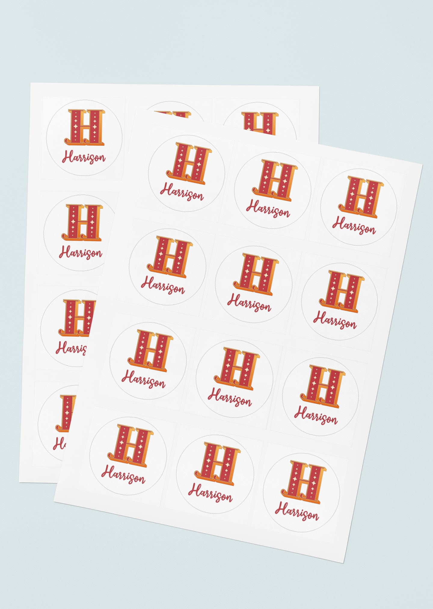 Christmas Present Label Personalised Name Initial Classic Letter Xmas Gift Wrap Christmas Gift Labels