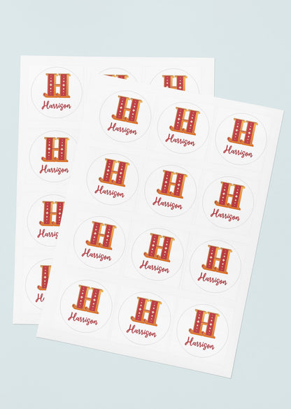 Christmas Present Label Personalised Name Initial Classic Letter Xmas Gift Wrap Christmas Gift Labels