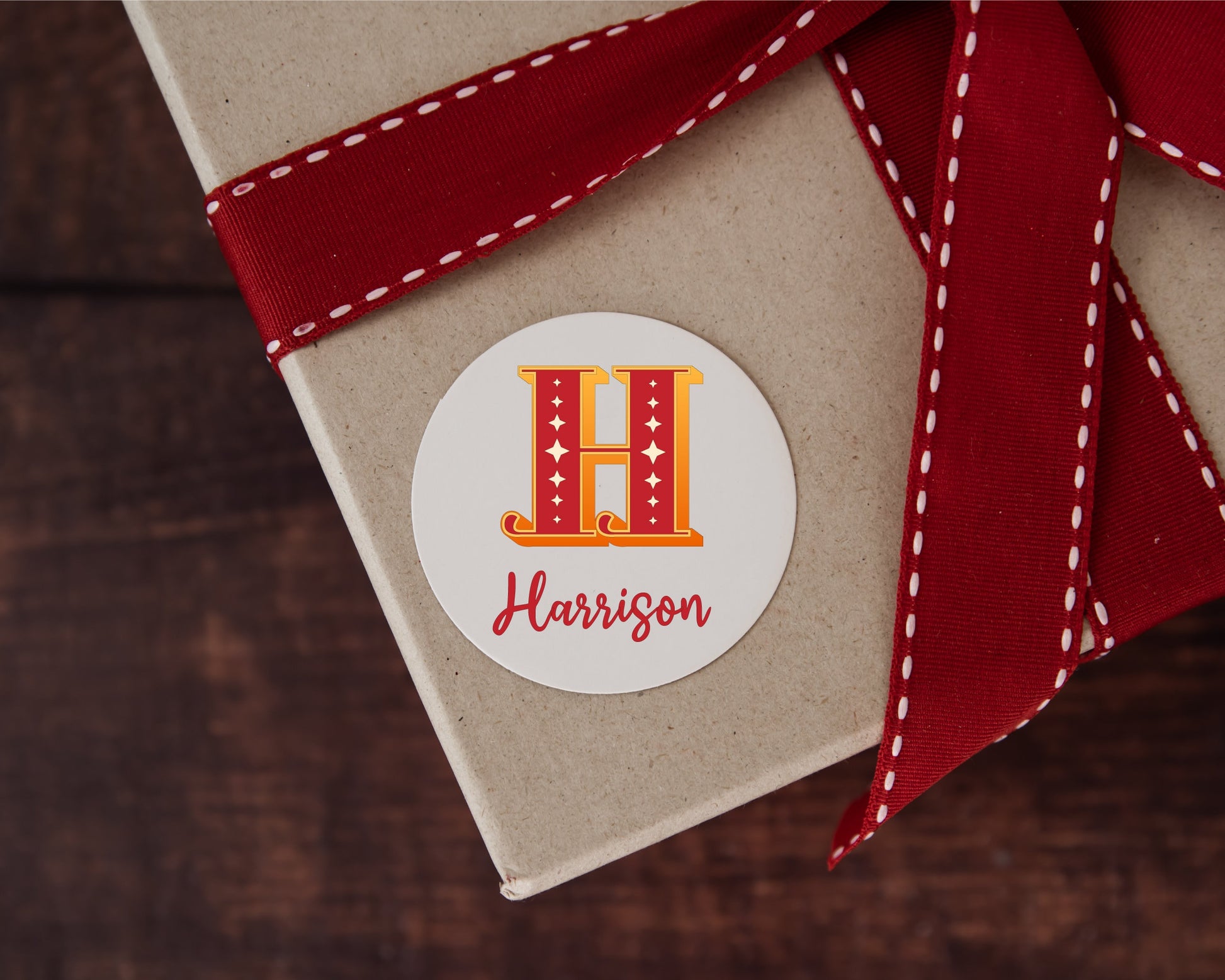 Christmas Present Label Personalised Name Initial Classic Letter Xmas Gift Wrap Christmas Gift Labels