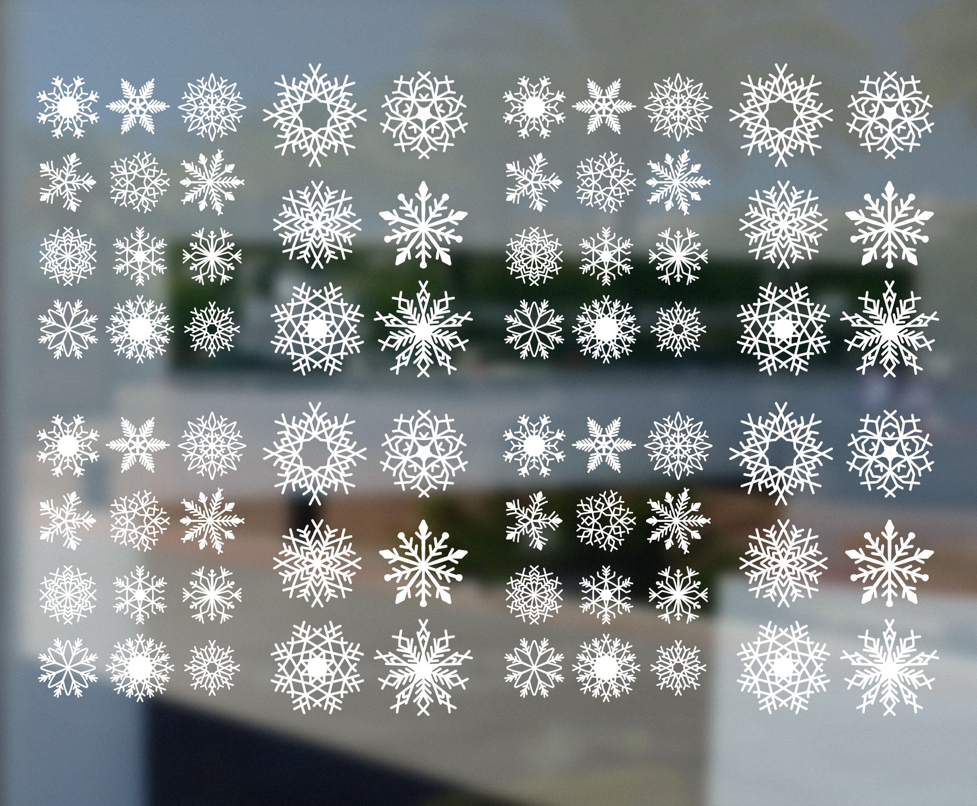 Snow Flakes Window Decor Stickers Decals, Snowflake Window Stickers, Christmas Window Decor, Christmas Decorations