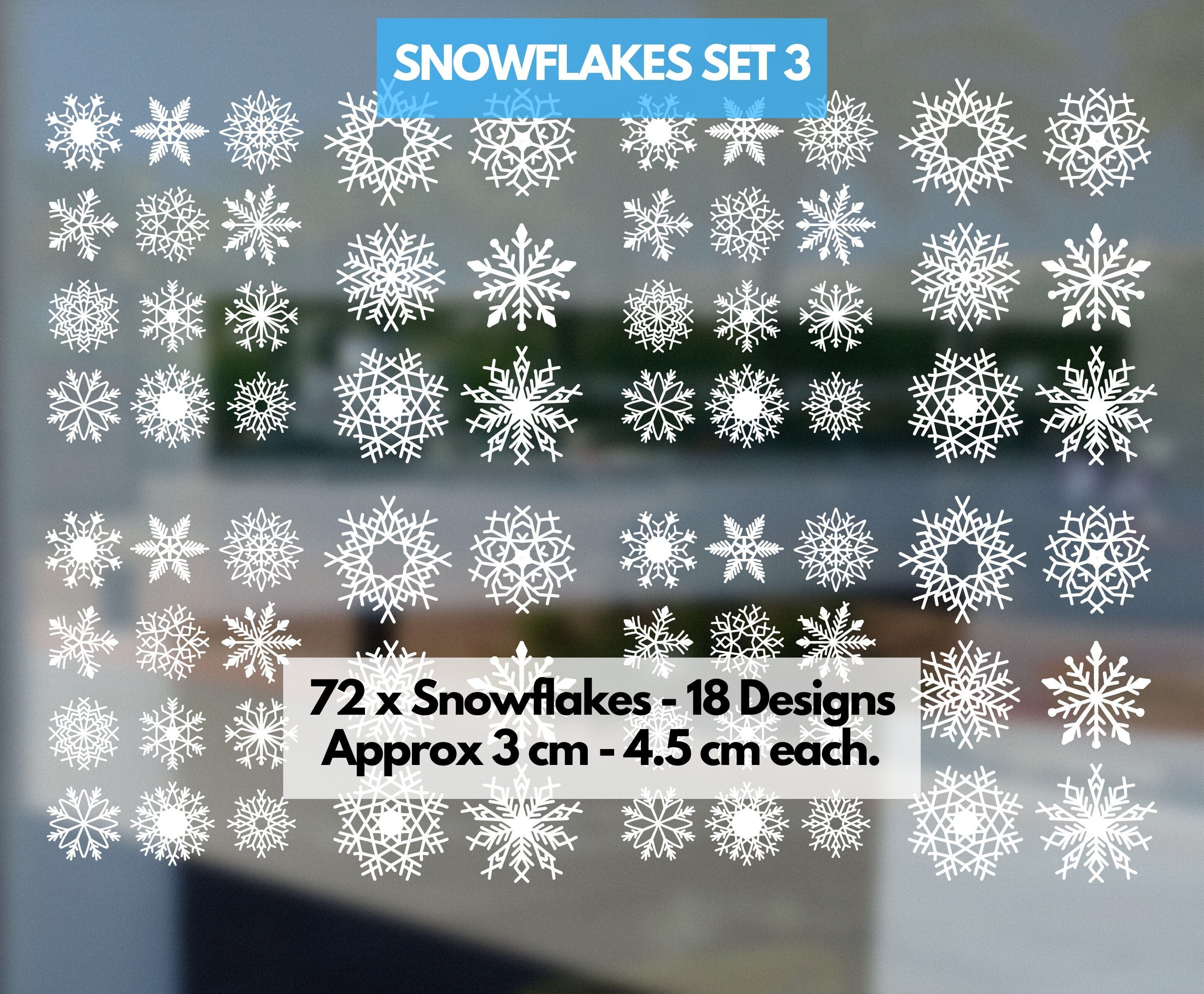 Snow Flakes Window Decor Stickers Decals, Snowflake Window Stickers, C ...