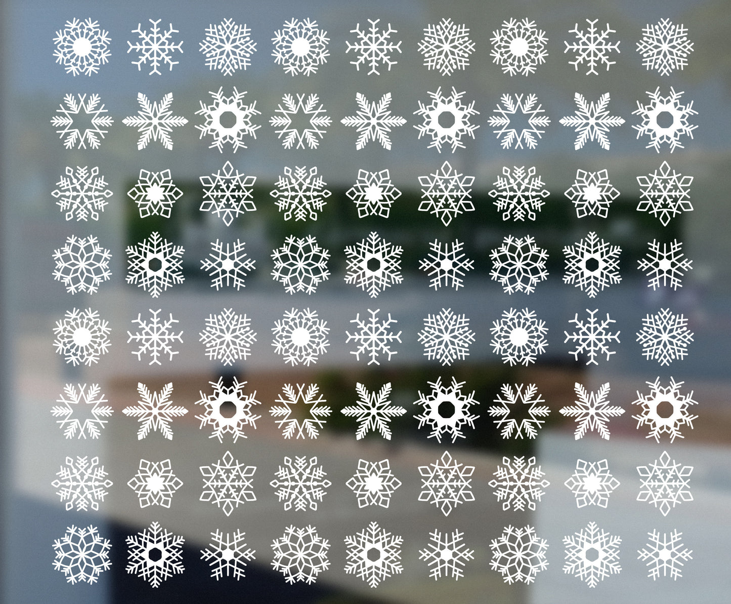 Snowflakes Window Stickers 72 Pack | 4.5 cm Snowflakes Decals Christmas Window Decor