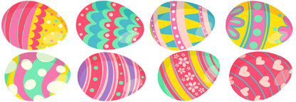 Cute Colourful Easter Eggs Window Stickers, Spring Window Decals Wall Art Kids Easter Decor