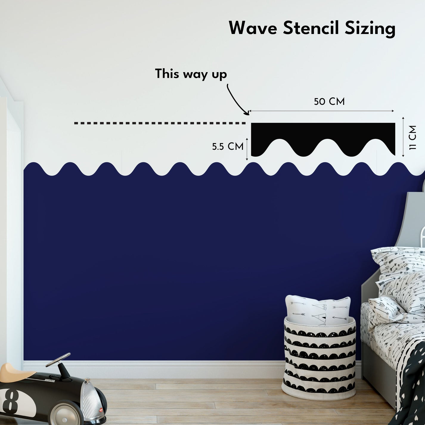 Bumpy Bumps Wall Stencil For Painting, Wall Paint Stencil Border Edgin