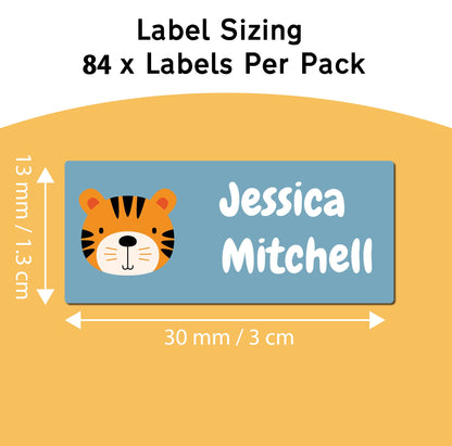 84 Stick On Animal Personalised Clothing Labels For School Children