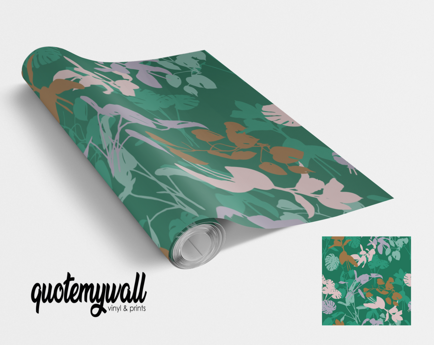 Green Forest Leaves Self Adhesive Vinyl