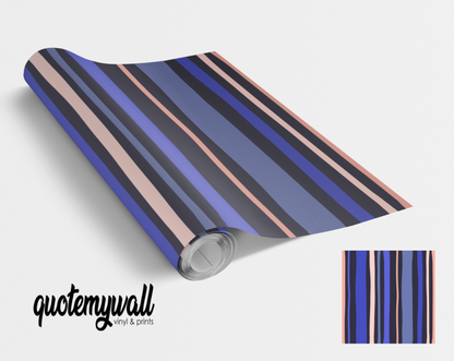 Royal Blue Tonal Stripes Vinyl Furniture Wrap