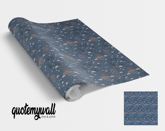 Denim Blue Sunset Scene Vinyl Furniture Sicker